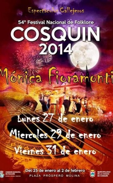 MONICA FIORAMONTI EN LA AGENDA DE ESPECTACULOS CALLEJEROS DE COSQUIN