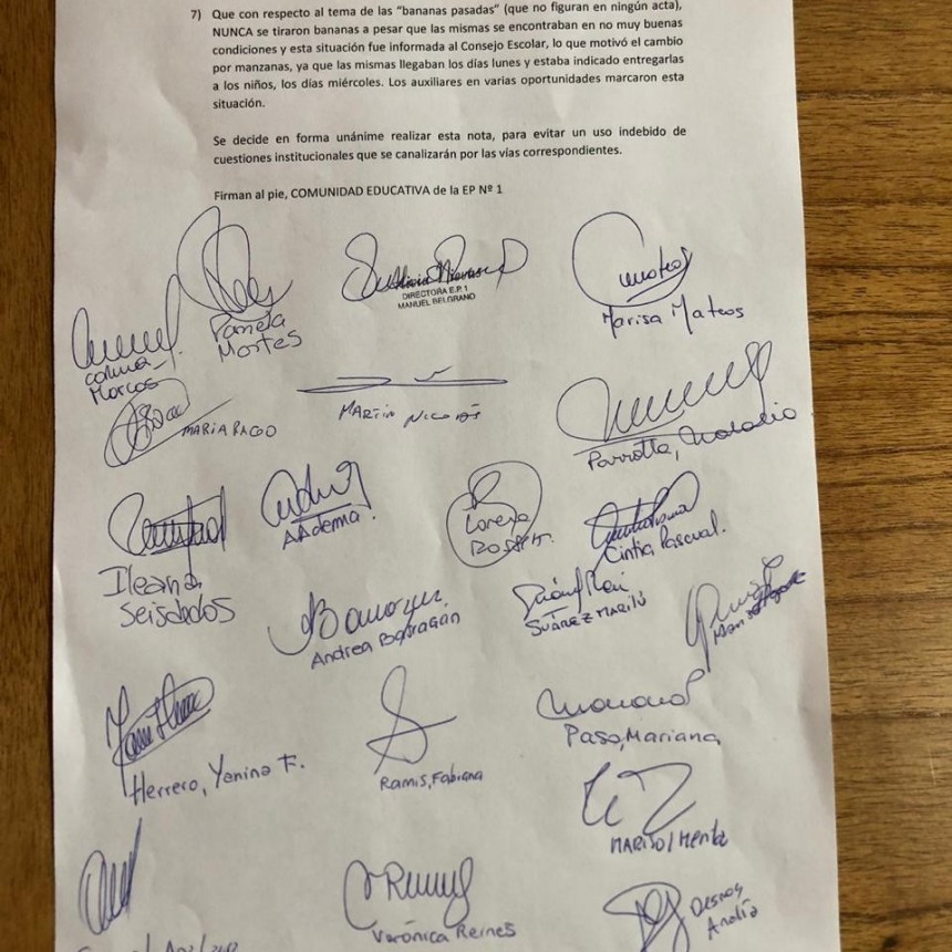 LA ESCUELA 1 RESPONDIO CON UNA NOTA A LA DENUNCIA DE CONSEJEROS ESCOLARES