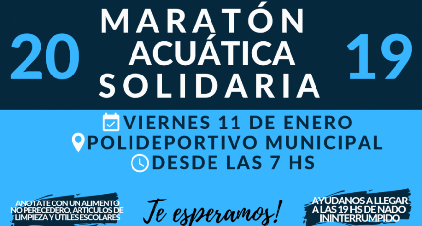 EL VIERNES SE REALIZA LA MARATON ACUATICA SOLIDARIA