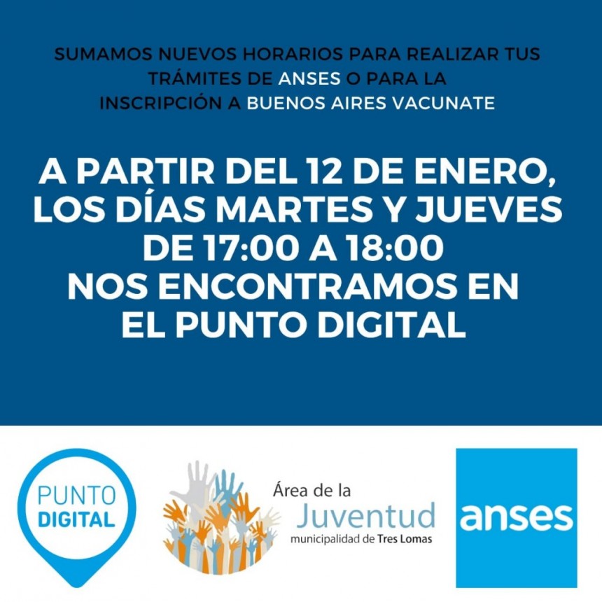 NUEVO HORARIO DE ATENCIÓN EN EL PUNTO DIGITAL