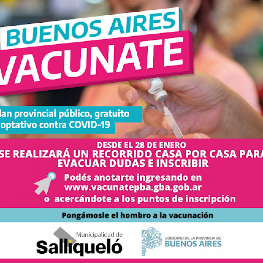 COMENZARÁ A REALIZARSE LA INSCRIPCIÓN PARA LA VACUNACIÓN CASA POR CASA