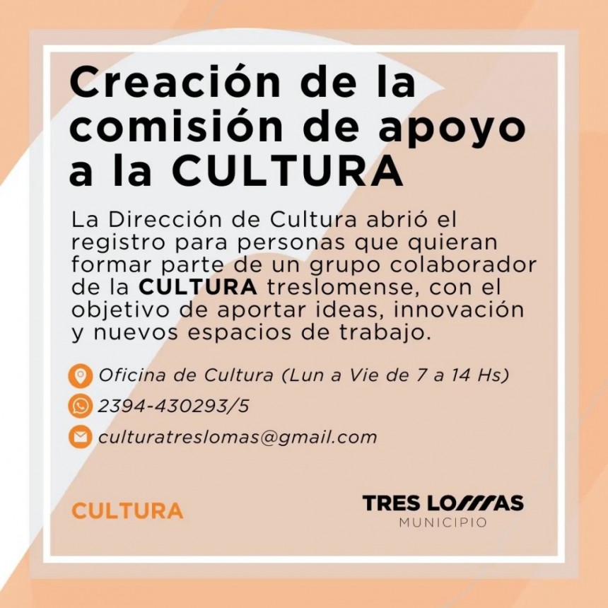 CREACIÓN DE LA COMISIÓN DE APOYO A LA CULTURA
