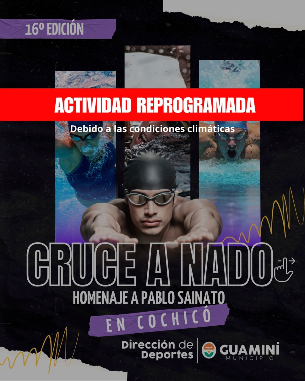REPROGRAMAN LA 16° EDICION DEL CRUCE A NADO EN COCHICO