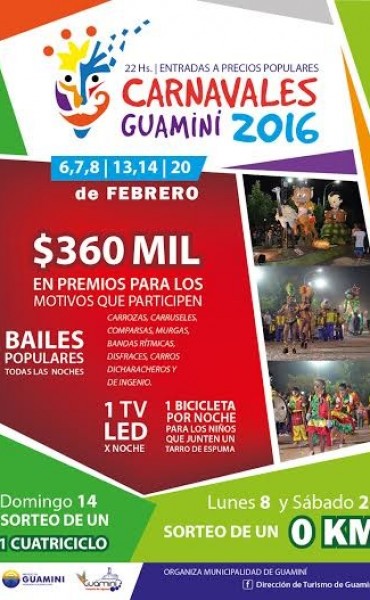 GUAMINÍ PALPITA LA LLEGADA DE LOS TRADICIONALES CARNAVALES ARTESANALES 2016