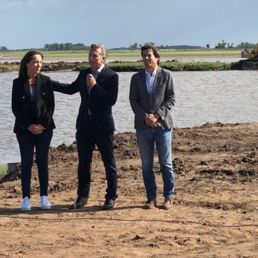 EL DIPUTADO EMILIANO BALBIN ACOMPAÑO A MACRI Y VIDAL QUE RECORRIERON OBRAS HIDRICAS