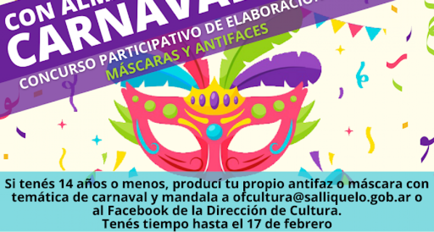 REALIZAN UN CONCURSO DE MÁSCARAS Y ANTIFACES PARA LOS CARNAVALES 2021