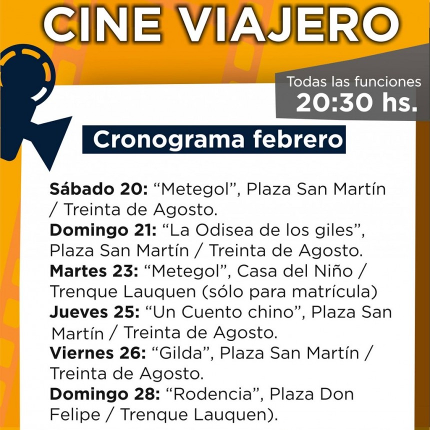 ESTE JUEVES Y VIERNES VUELVE EL CINE EN LA PLAZA SAN MARTÍN