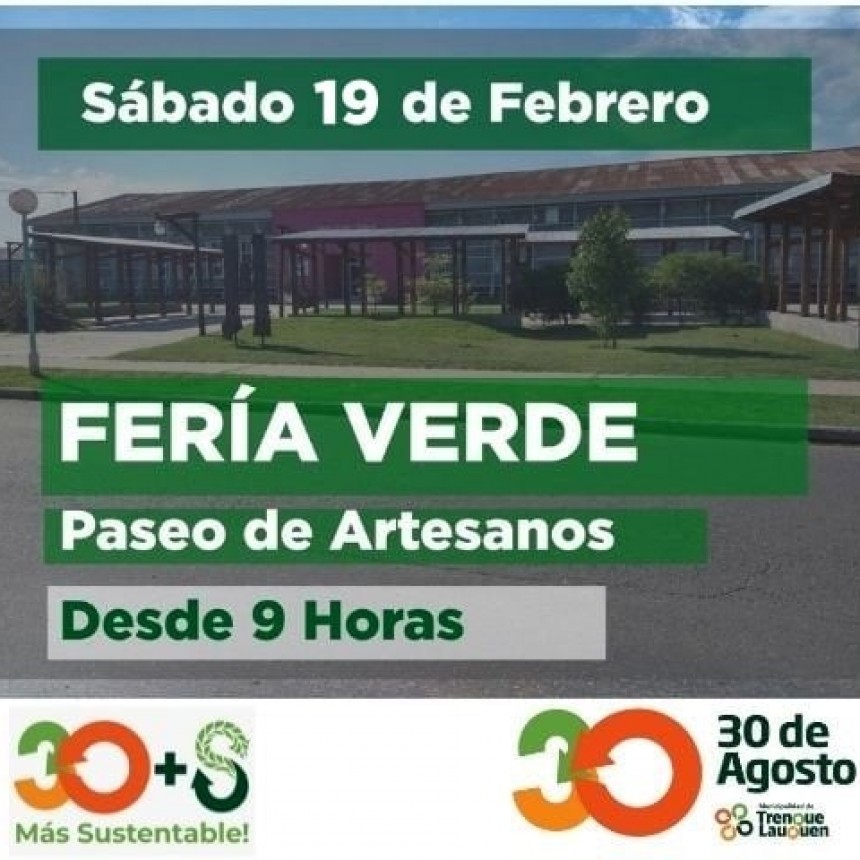 ESTE SÁBADO 19 DE FEBRERO SE REALIZARÁ UNA NUEVA FERIA VERDE EN EL PASEO DE ARTESANOS