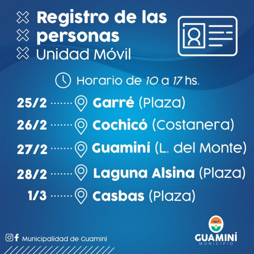 LLEGA LA UNIDAD MÓVIL DEL REGISTRO DE LAS PERSONAS AL DISTRITO