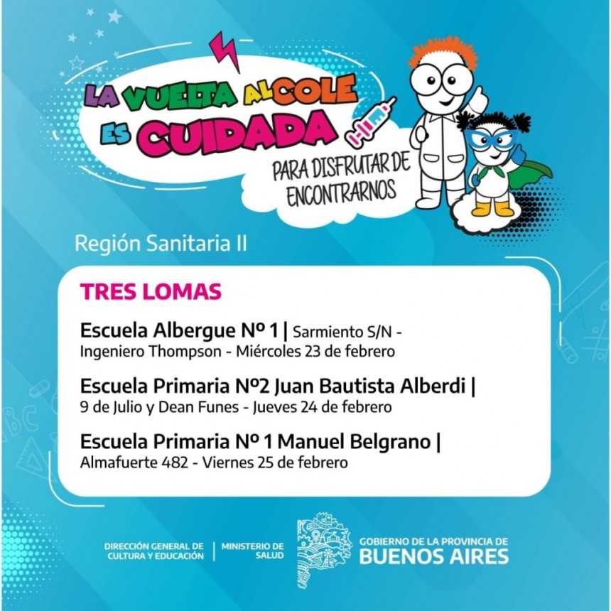 VACUNACIÓN EN ESCUELAS DE TRES LOMAS