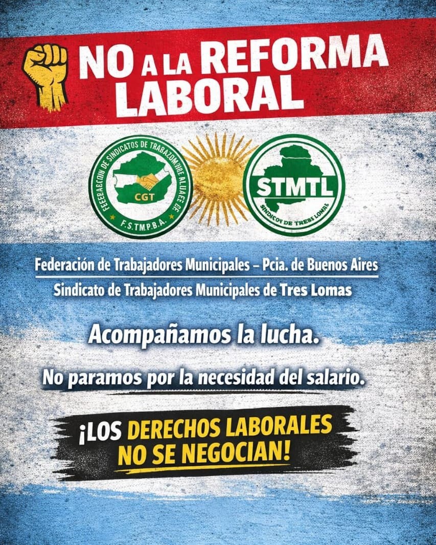 Municipales de Tres Lomas acompañan la lucha pero no adhieren al paro