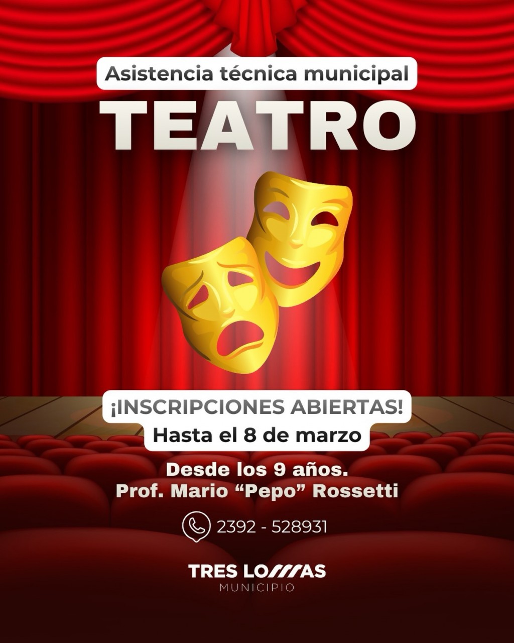 Inscripción abierta para la asistencia técnica municipal de teatro