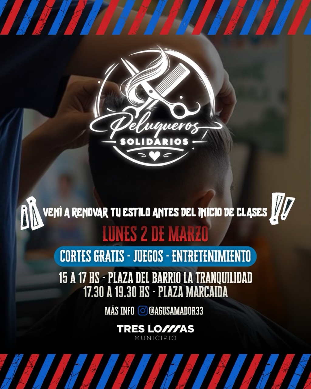 Peluqueros solidarios para el inicio del ciclo lectivo