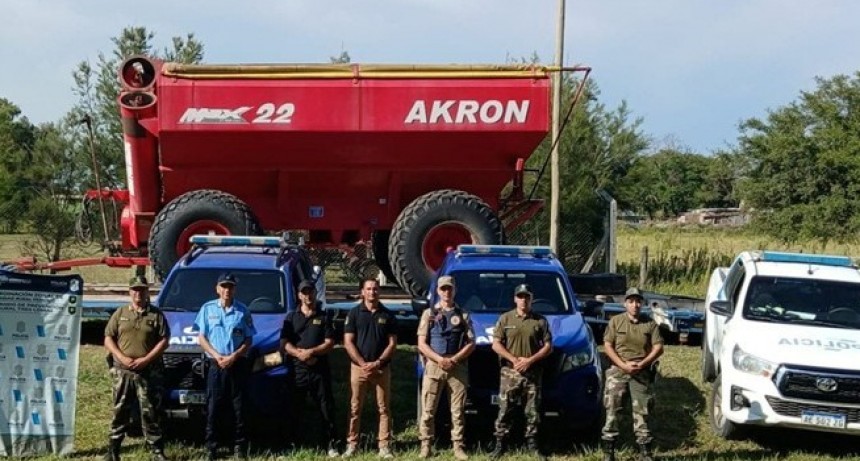 SECUESTRAN EN CÓRDOBA MAQUINARIA RURAL SUSTRAÍDA EN TRES LOMAS 