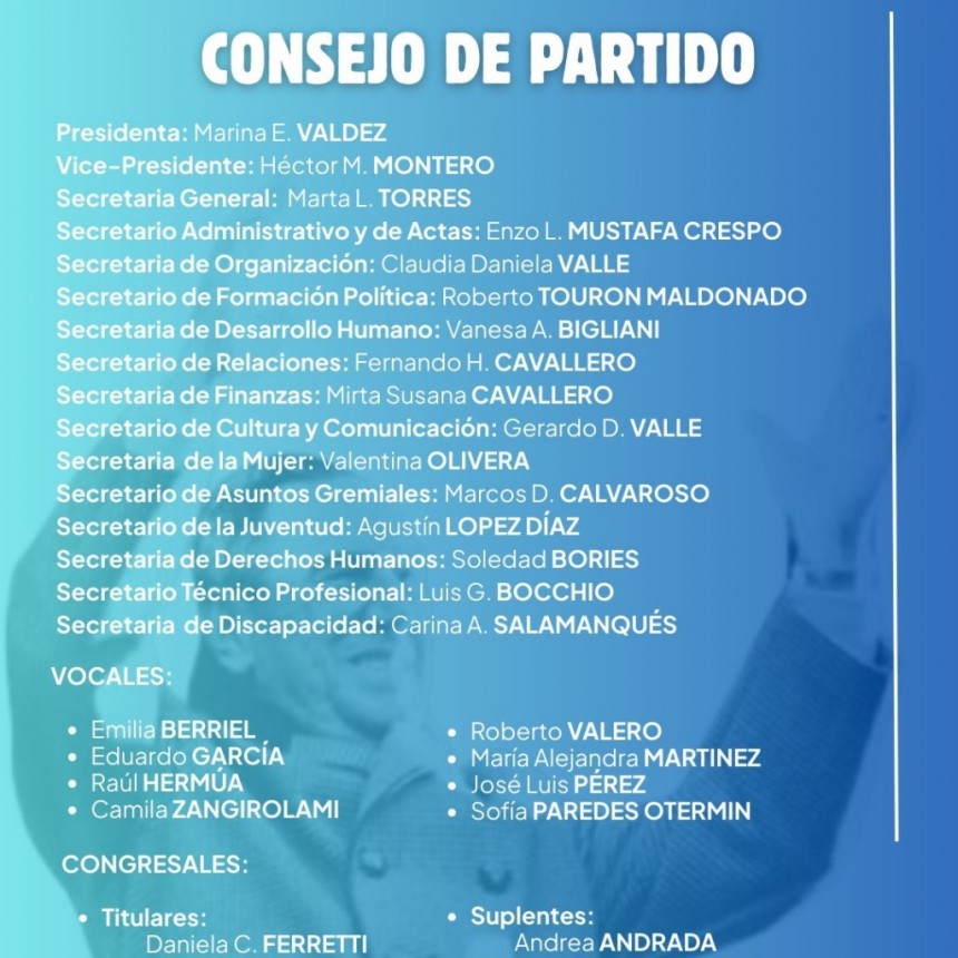 Renacer peronista: la lista del PJ de Tres Lomas