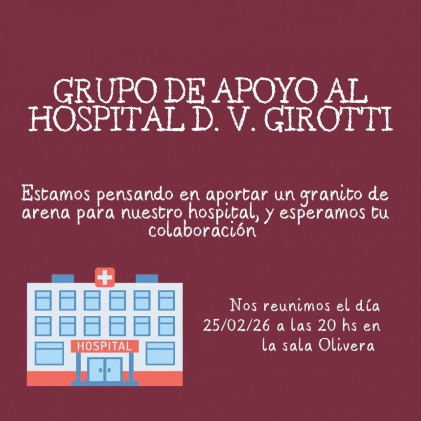 Convocatoria abierta para sumarse al grupo de apoyo al Hospital Municipal D. V. Girotti
