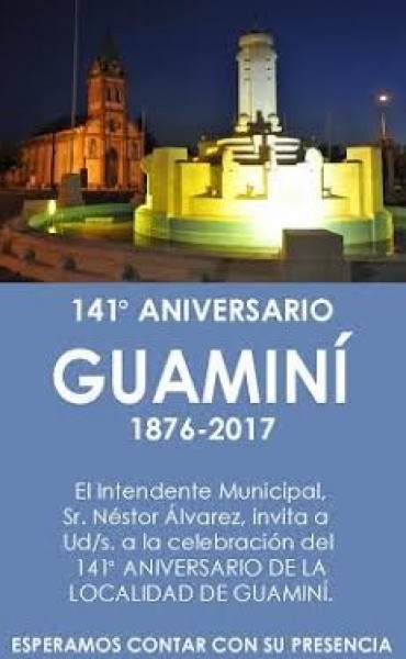 SE ACERCA EL 141° ANIVERSARIO DE GUAMINÍ CON DIVERSAS PROPUESTAS