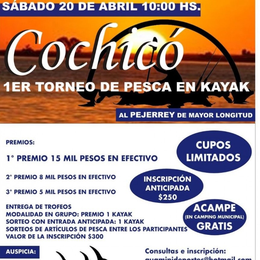 ORGANIZAN EN COCHICO EL PRIMER TORNEO DE PESCA EN KAYAK AL PEJERREY DE MAYOR LONGITUD 