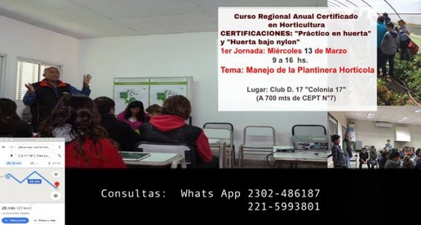 COMIENZA CURSO DE HORTICULTURA EN EL CEPT 7