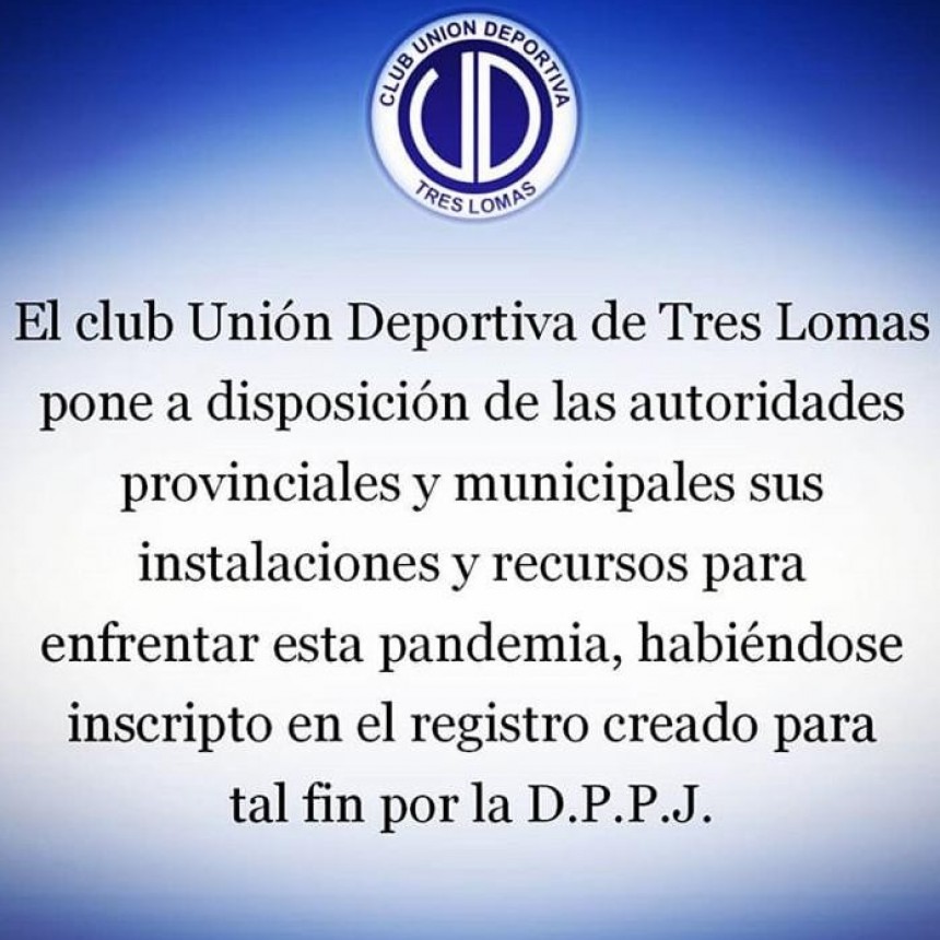 UNION DEPORTIVA PUSO A DISPOSICION SUS INSTALACIONES