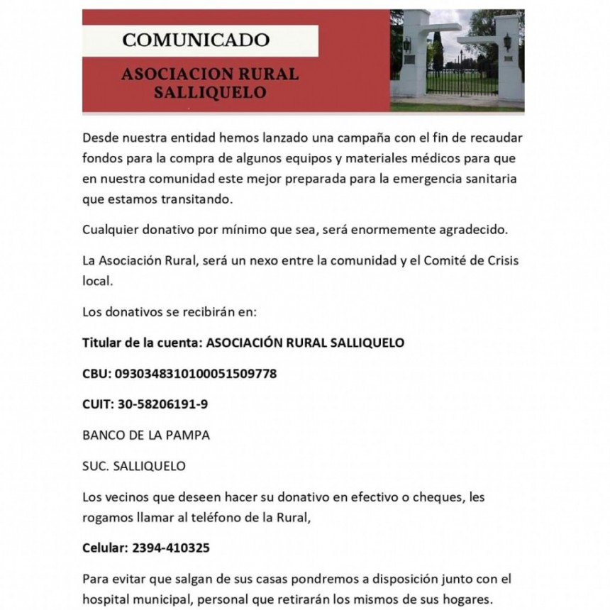 ASOCIACIÓN RURAL: CAMPAÑA SOLIDARIA