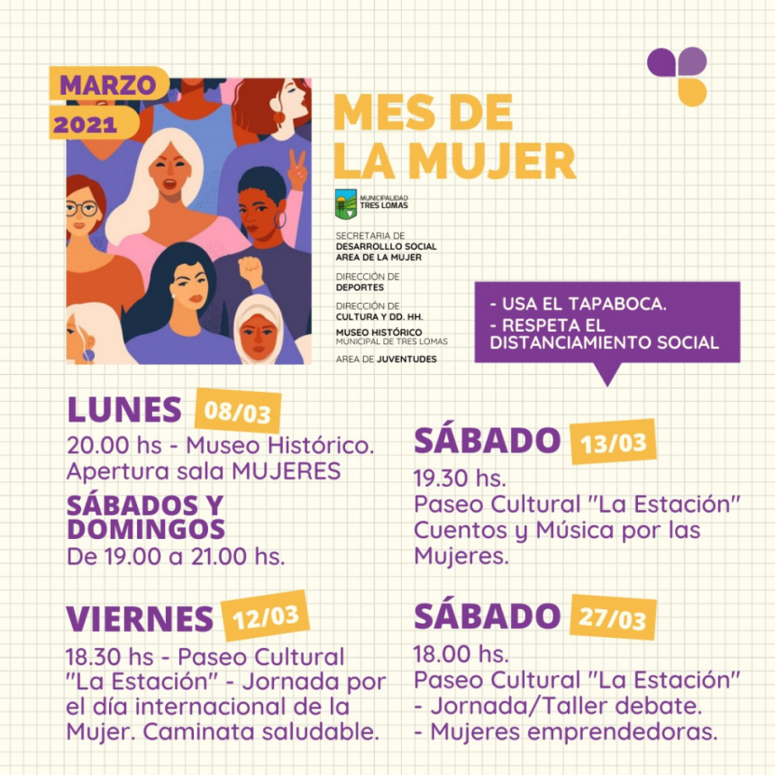 VARIADA AGENDA DE ACTIVIDADES EN EL MES DE LA MUJER