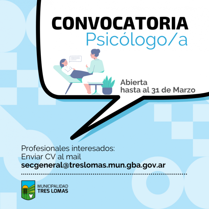 CONVOCATORIA PARA CUBRIR CARGO DE PSICÓLOGO/A