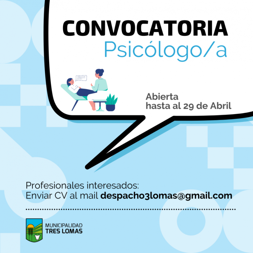 SE EXTIENDE LA CONVOCATORIA PARA CUBRIR EL CARGO DE PSICÓLOGO/A