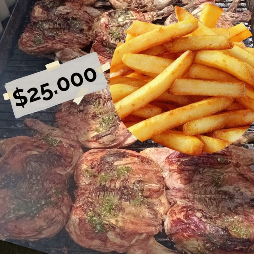 Venta de pollo a la parrilla con fritas a beneficio de la Iglesia Evang&eacute;lica "Asamblea de Dios"