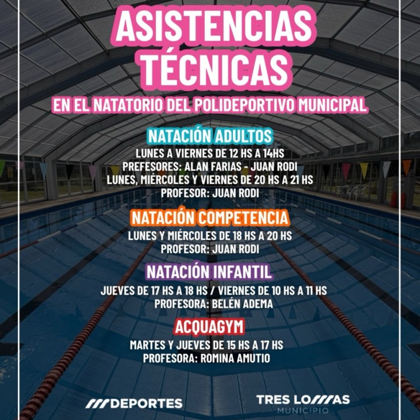 Asistencias t&eacute;cnicas en el Natatorio del Polideportivo Municipal
