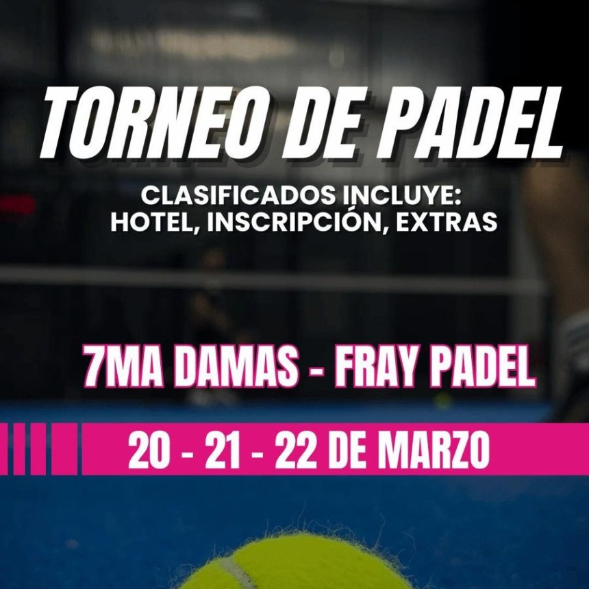 Se realizar&aacute; un torneo de p&aacute;del femenino en Fray P&aacute;del Tres Lomas