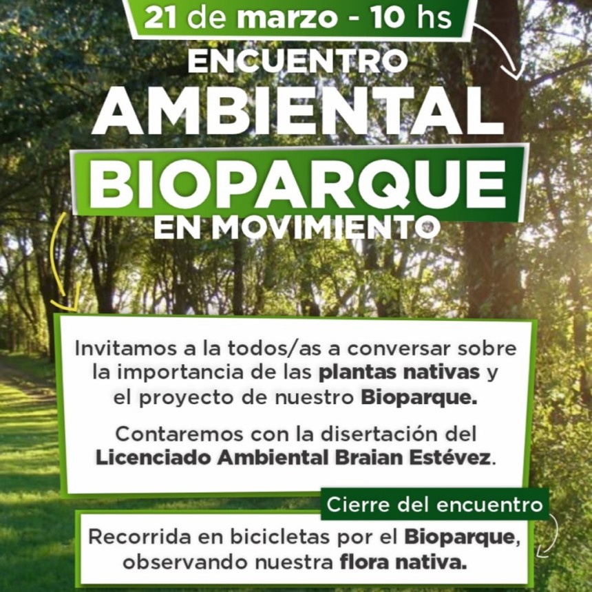 Se realizar&aacute; un encuentro ambiental en el Bioparque Municipal