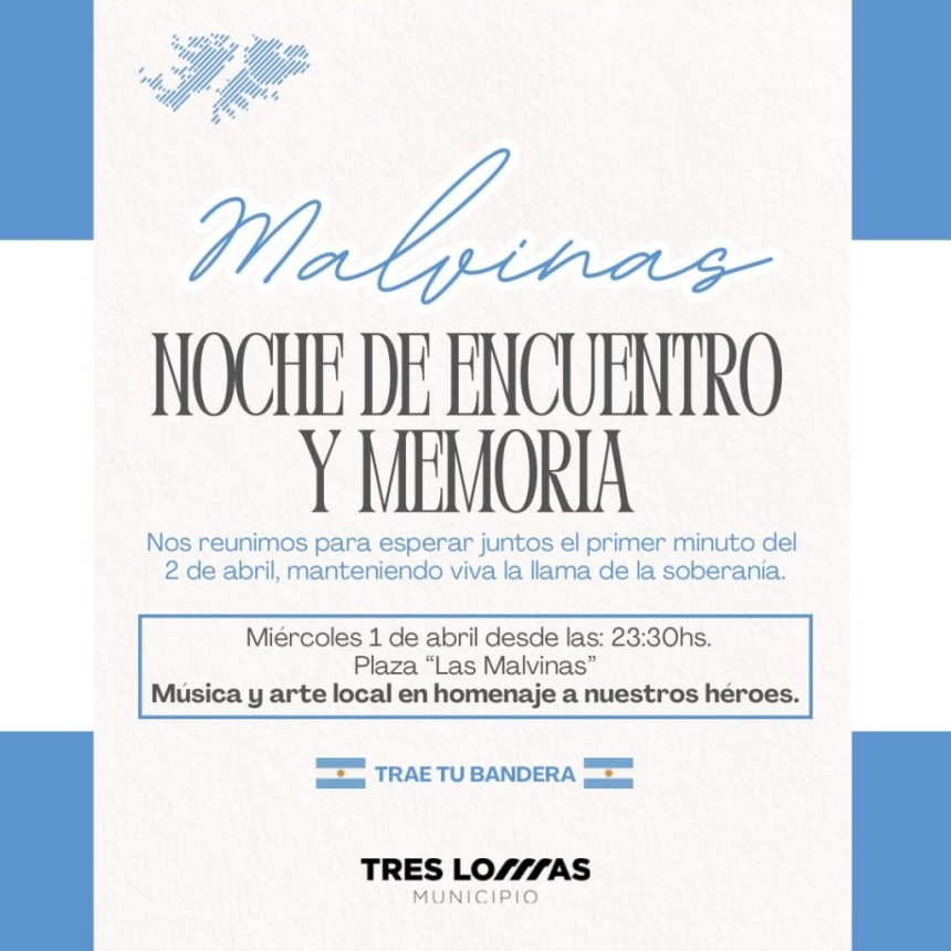 Noche de encuentro y memoria para honrar a los Veteranos y Ca&iacute;dos en la Guerra de Malvinas