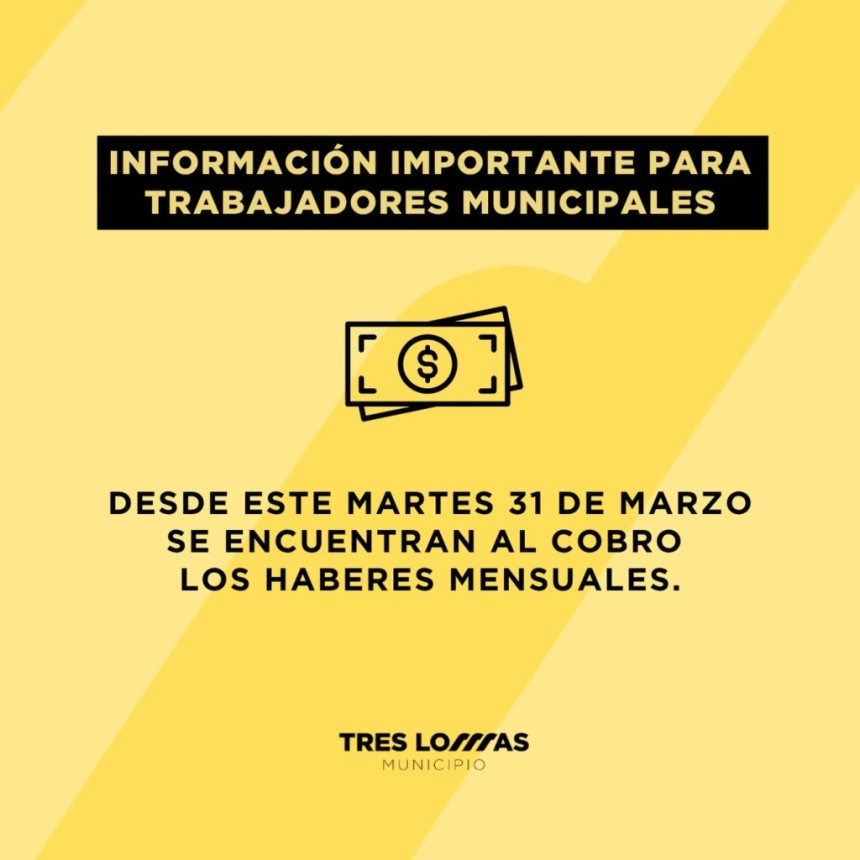 Este martes 31 se encuentran al cobro los haberes mensuales