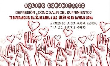CHARLA DE SALUD: “DEPRESIÓN, ¿CÓMO SALIR DEL SUFRIMIENTO?”