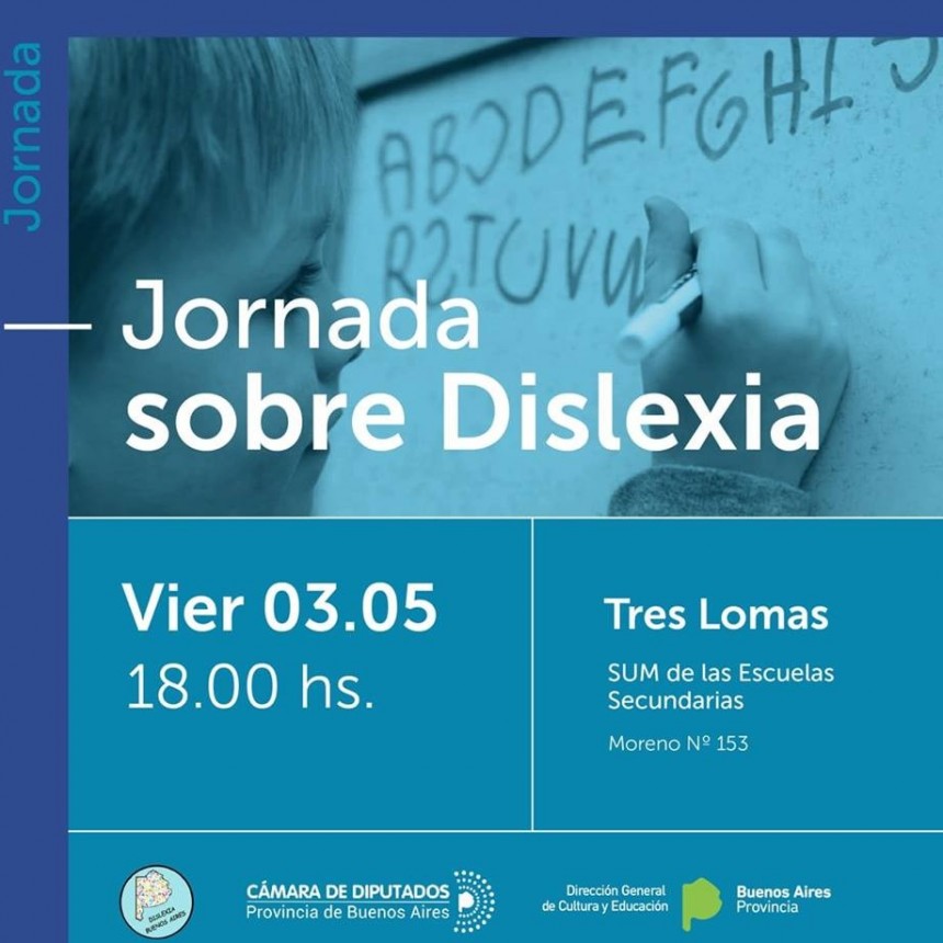 EL VIERNES SE REALIZARA UNA JORNADA SOBRE DISLEXIA