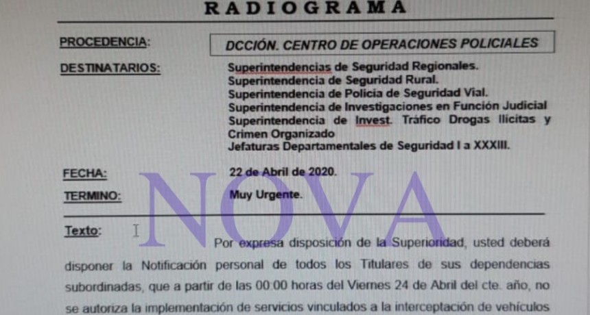 CACHETAZO A LOS MUNICIPIOS: LA POLICÍA BONAERENSE SE RETIRA DE LOS CONTROLES  POR MIEDO AL CONTAGIO DE CORONAVIRUS