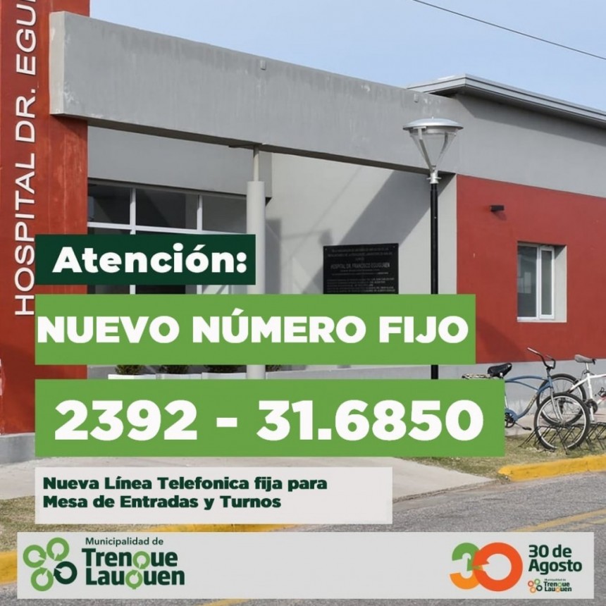EL HOSPITAL MUNICIPAL INFORMA NUEVA LÍNEA TELEFÓNICA 