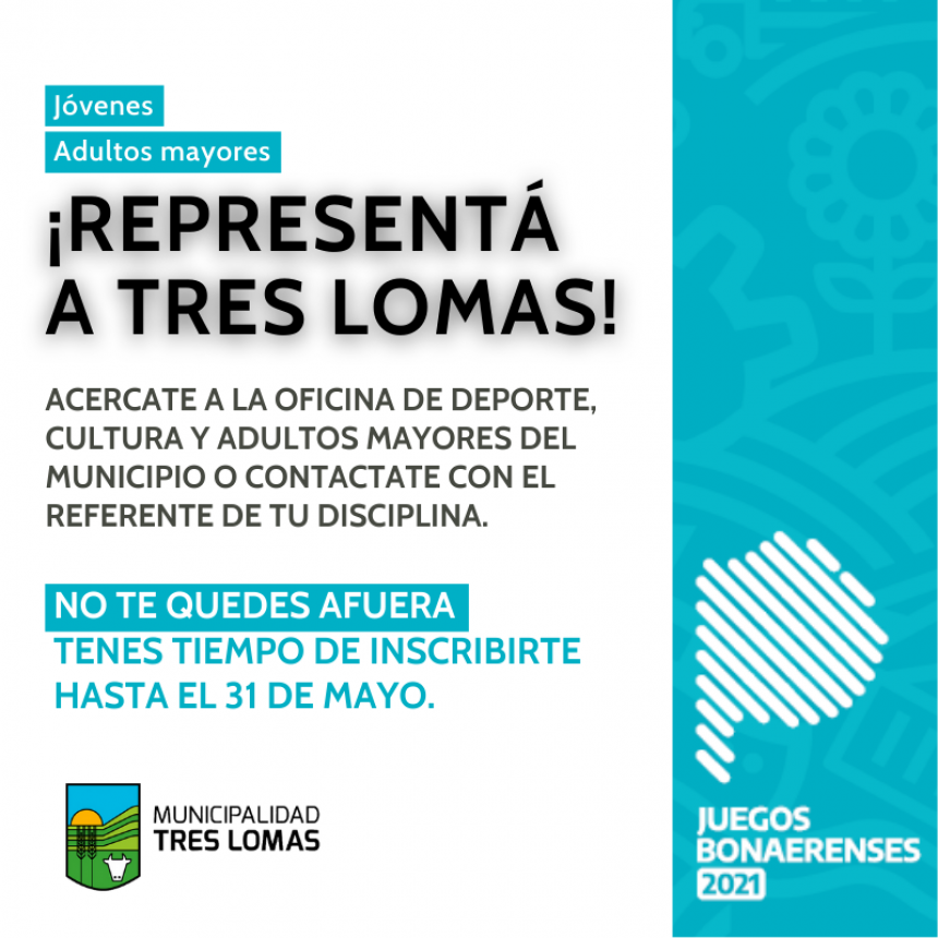 ESTÁ ABIERTA LA INSCRIPCIÓN PARA LOS JUEGOS BONAERENSES 2021