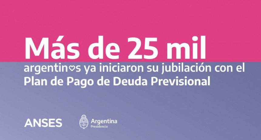 MÁS DE 25 MIL PERSONAS INICIARON SU JUBILACIÓN CON PLAN DE PAGO DE DEUDA PREVISIONAL