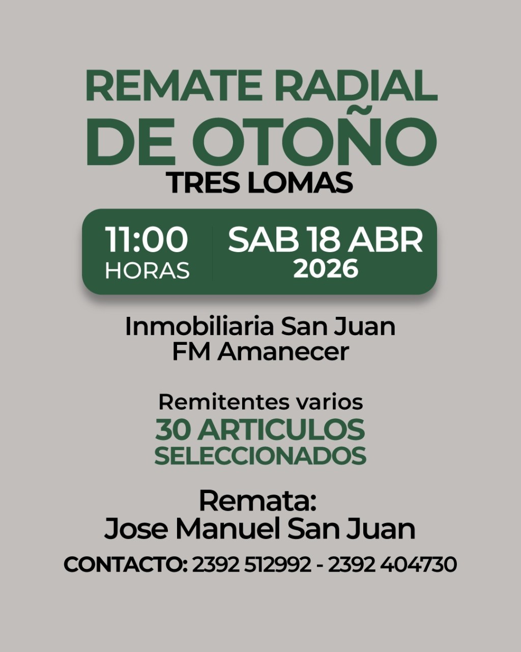 Vuelven los remates radiales: FM Amanecer lanza el primero del a&ntilde;o junto a Inmobiliaria San Juan