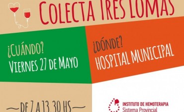 ANUNCIAN NUEVA COLECTA DE SANGRE. SERA EL VIERNES 27