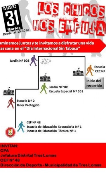 ORGANIZAN CAMINATA POR EL DIA INTERNACIONAL SIN TABACO