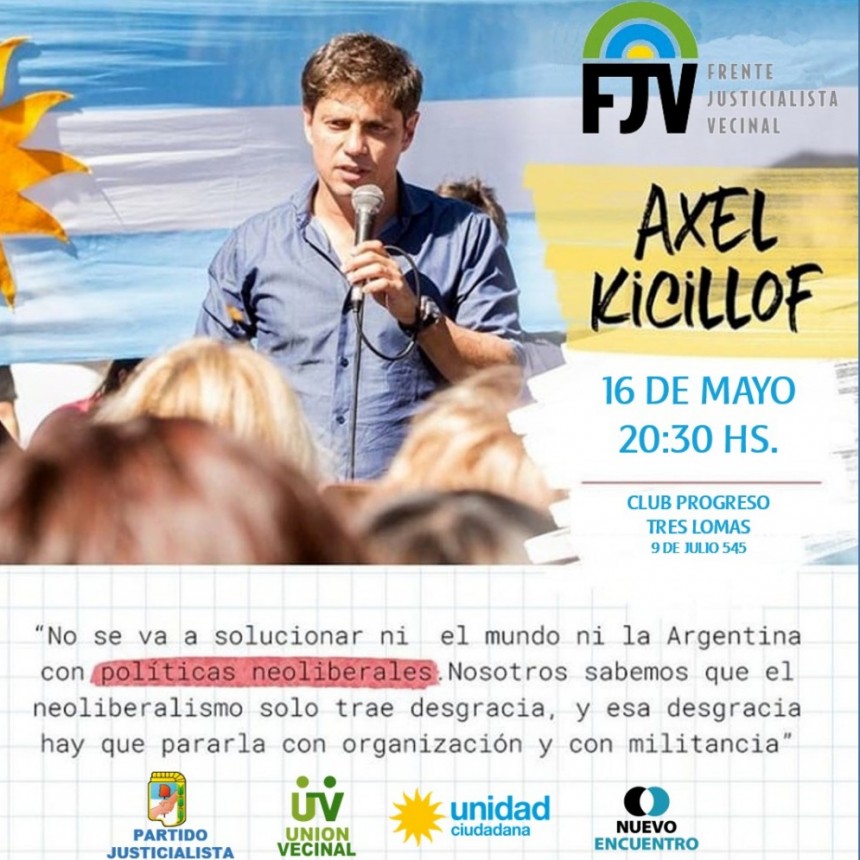 AXEL KICILLOF VISITARA TRES LOMAS EL PROXIMO JUEVES