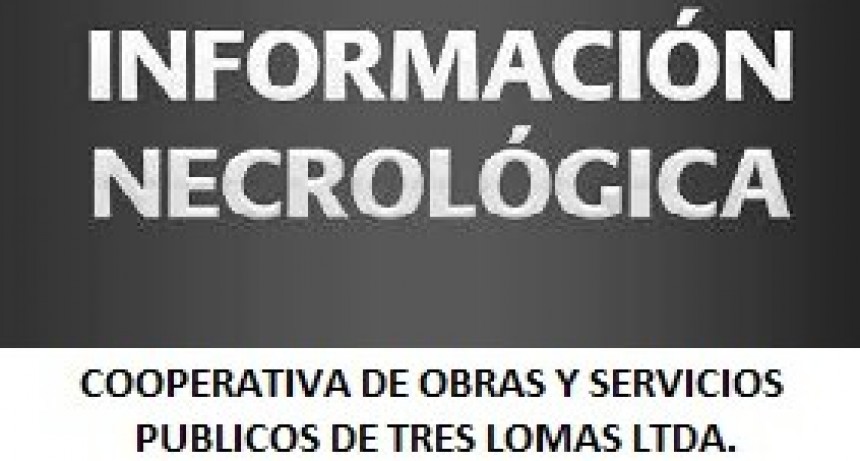 Cooperativa de Servicios Públicos - NOTA NECROLOGICA