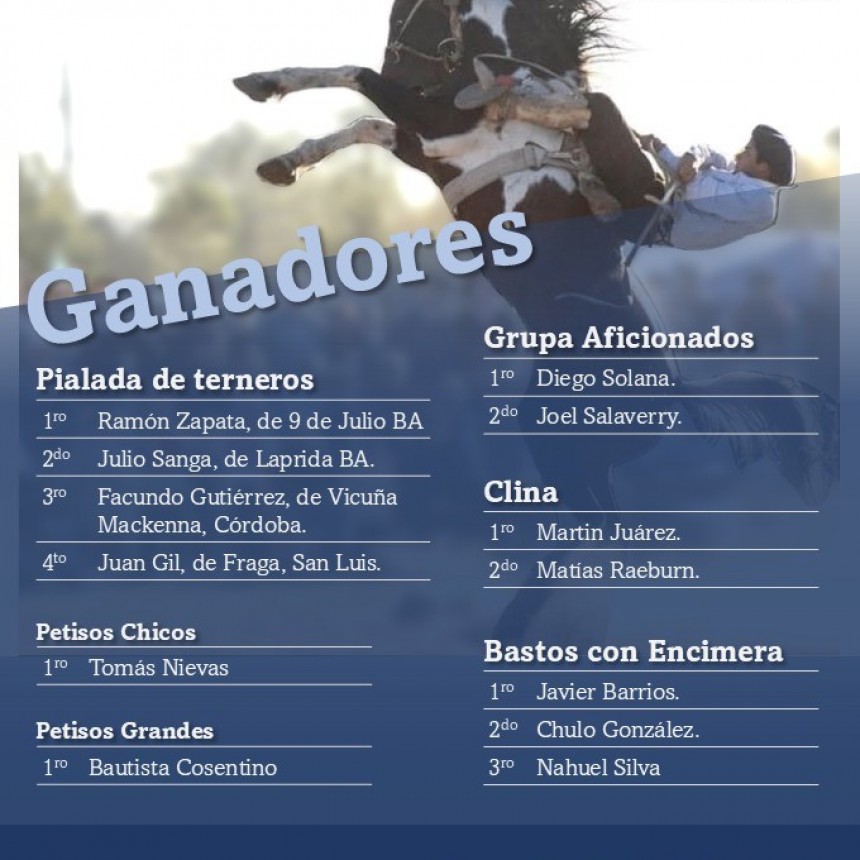 EXITOSA JINETEADA DE LOS AGRARIOS - RESULTADOS