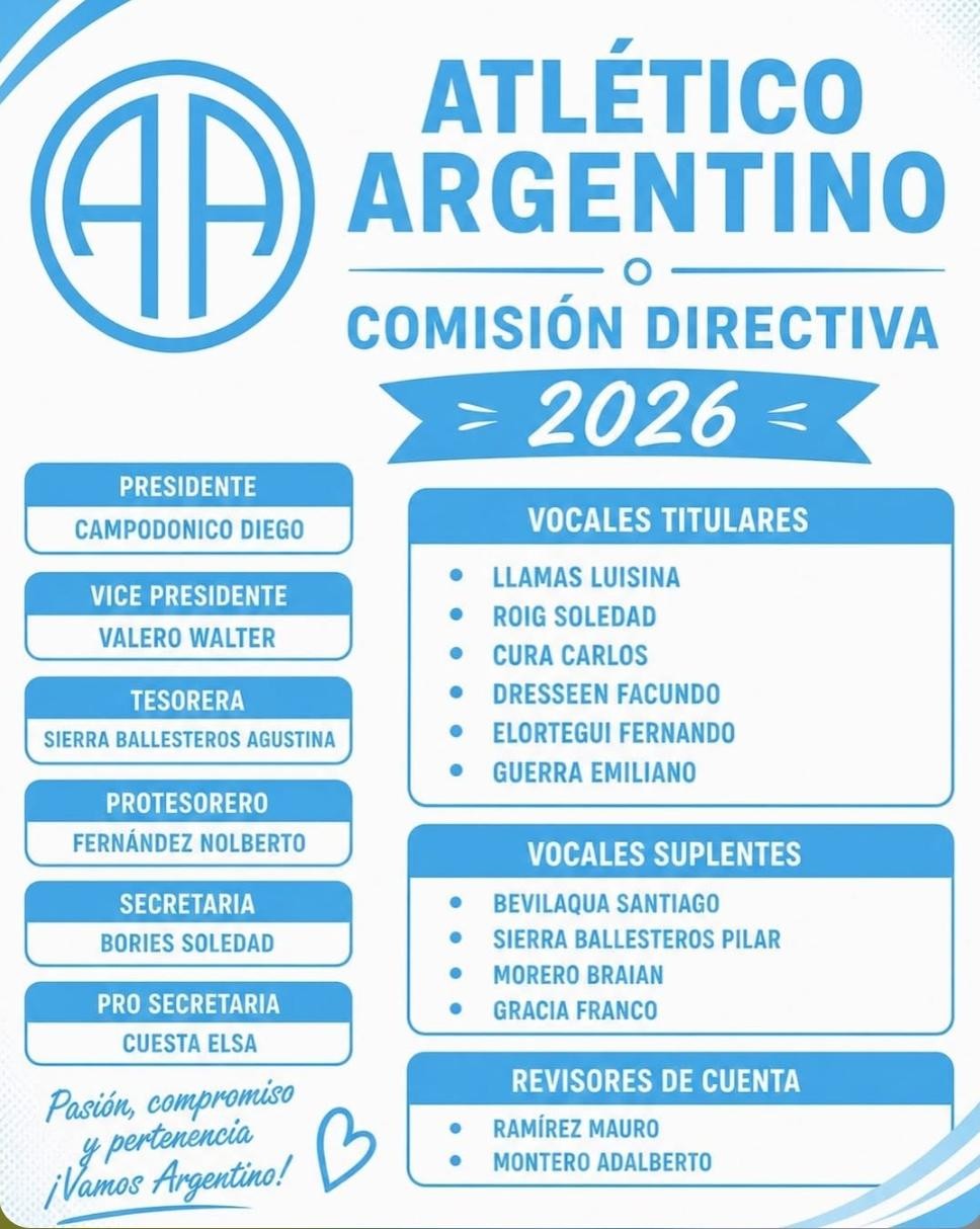 Atl&eacute;tico Argentino present&oacute; su nueva Comisi&oacute;n Directiva 2026