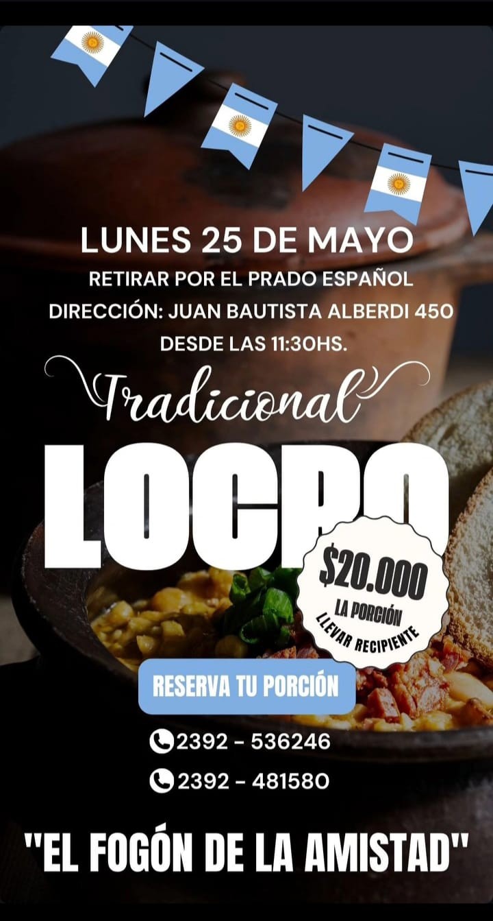 La Academia "El Fog&oacute;n de la Amistad" organiza una venta de locro para este 25 de Mayo