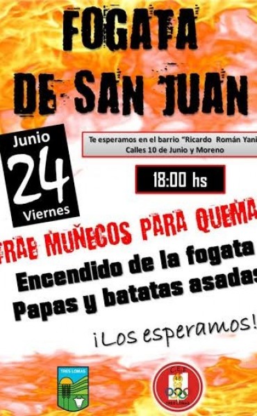 REALIZARAN LA FOGATA DE SAN JUAN