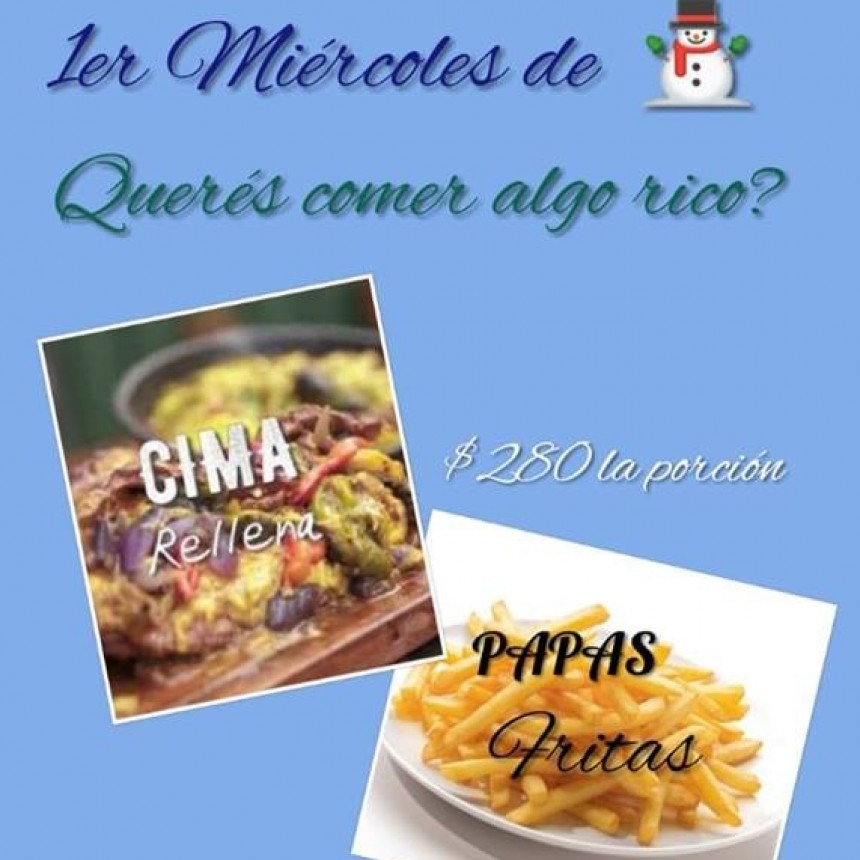 MIERCOLES DE INVIERNO EN EL BUFFET DE UNION: CIMA RELLENA CON PAPAS FRITAS